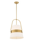 Harness - 1 Light Shade Pendant - White / Gold