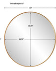 Junius - Large Round Mirror - Gold