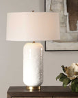 Iona - White Glaze Table Lamp - White