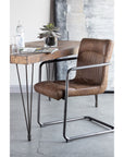Ansel - Leather Arm Chair (Set of 2) - Grazed Brown