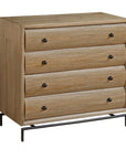 Millard - Curved 4 Drawer Chest - Woodtone