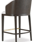 Curata - Upholstered Bar Stool - Dark Brown / Beige