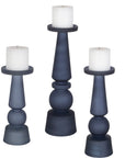 Cassiopeia - Glass Candleholders (Set of 3) - Blue