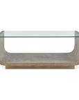 Maeva - Modern Glass Coffee Table - Woodtone