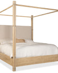 Retreat - Pole Rattan Upholstered Poster Bed With Canopy