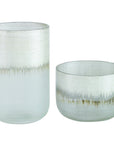 Frost - Silver Drip Glass Vases (Set of 2)