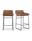 Starlet - Leather Open Road Counter Stool (Set of 2) - Brown
