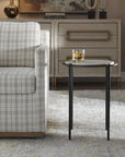 Wren - Round Marble Accent Table - Bronze / White