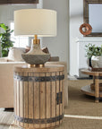 Vineyard Row - Wine Barrel End Table - Light Brown