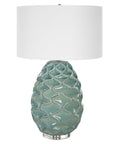 Laced Up - Sea Foam Glass Table Lamp