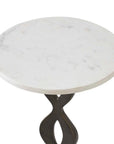 Ila - Round Drink Table - Bronze / White