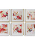 Fresh Start - Red Abstract Prints (Set of 6)