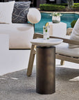 Olso - Outdoor Accent Table - Bronze / White