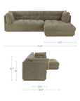 Mischa - Right Sectional - Sage Green