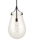 Dewdrop - 1 Light Glass Shade Pendant - Black