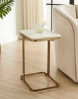 Tylan - Marble Accent Table - Brass / White