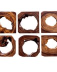 Adlai - Wood Wall Art (Set of 6) - Dark Brown