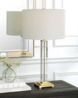Crystal Column - Table Lamp - Pearl Silver