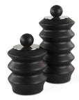 Accordion - Wood Containers (Set of 2) - Black