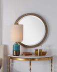 Wayde - Bark Round Mirror - Gold