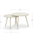 Kari - Outdoor Nesting Coffee Table - Cream / White