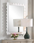 Haya - White Scalloped Mirror