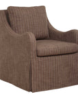 Luisa - Pinstripe Swivel Chair - Brown