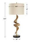 Rams - Horn Table Lamp - Light Brown