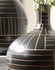 Graphite - Stride Geometric Vases (Set of 2) - Black