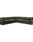 Rue - Classic L Modular Sectional - Dark Green