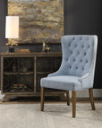 Rioni - Tufted Wing Chair - Blue