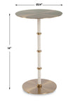 Cyprus - Accent Table - Brass / White
