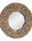 Rossetti - Round Interwoven Wood Mirror - Woodtone