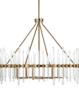 Crystal - Stick 8 Light Chandelier - Brass