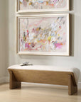 Wedged - Ivory Fabric Bench