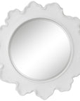 Sea Coral - Round Mirror - White