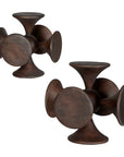 Balanced Harmony - Wooden Sculptures (Set of 2) - Dark Brown