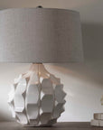 Guerina - Scalloped Lamp - White