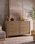 Sonnet - Eight-Drawer Dresser - Dark Gray / Light Brown