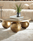 Triplet - Antique Brass Coffee Table - Gold