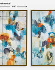 Casual Moments - Framed Abstract Art (Set of 2) - Blue