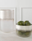 Frost - Silver Drip Glass Vases (Set of 2)