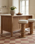 Nio - Swivel Counter Stool - White Mist / Light Brown