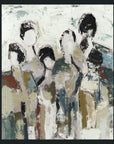 6 People - 48" x 72" Painting By Buddy Whitlock - Light Brown / White