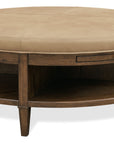 Cashiers - Cocktail Ottoman - Chestnut / Vintage Ecru