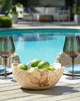 Sahara - Bloom Indoor-Outdoor Stone Bowl - Russet / Ivory / Sand