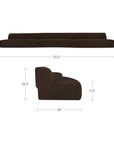 Naomi - 3 Piece Wave Modular Sectional - Dark Brown