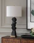 Demelo - Stacked Wood Table Lamp - Black