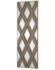 Tahira - Geometric Argyle Pattern Wall Mirror - Light Brown