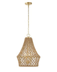 Macrame - 4 Light Rope Pendant - Light Brown